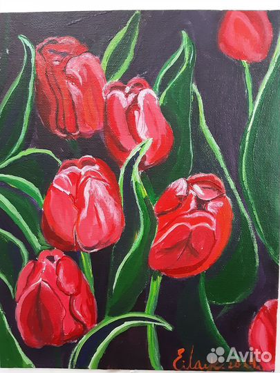 Картина.Тюльпаны.Акрил