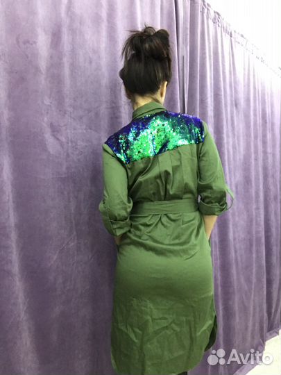 Женское Платье Рубашка