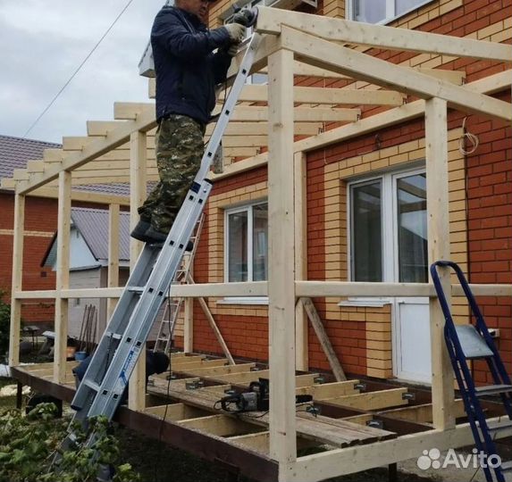 Строительство террасы веранды и пристроек беседки