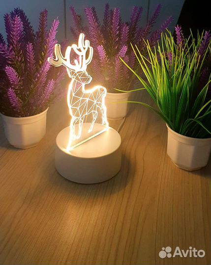 Декоративная лампа. 3D светильник. Ночник