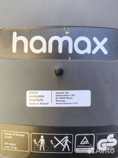 Детское велокресло hamax zenith