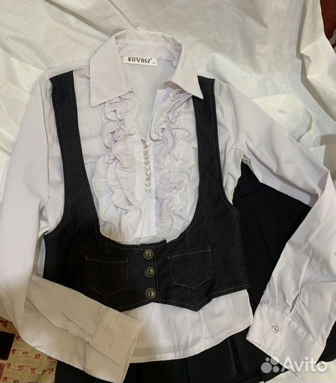 Юбка y2k тенисная Блузка жилетка y2k