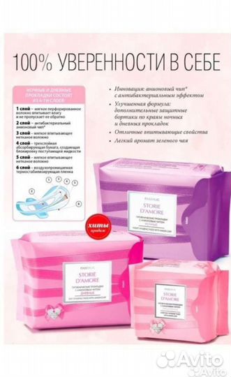 Гиенические прокладки с анионовым чипом Фаберлик