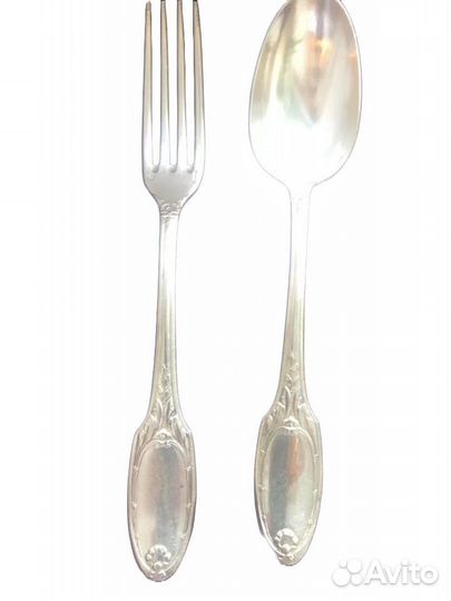 Кристофль, набор вилка + ложка, Франция