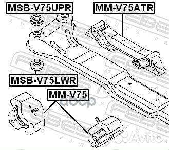 Подушка двигателя задняя AT mitsubishi pajero I