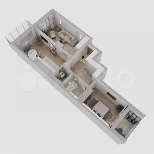 2-к. квартира, 70,8 м², 3/5 эт.