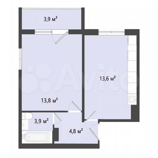 1-к. квартира, 37 м², 3/10 эт.
