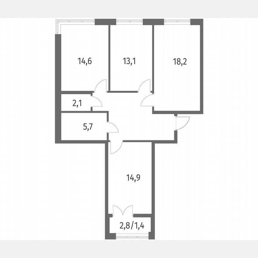 3-к. квартира, 84,2 м², 7/9 эт.