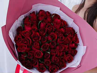 Цветы. Букет из 51 красной розы с доставкой