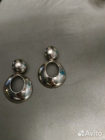 Серьги кольца серебро