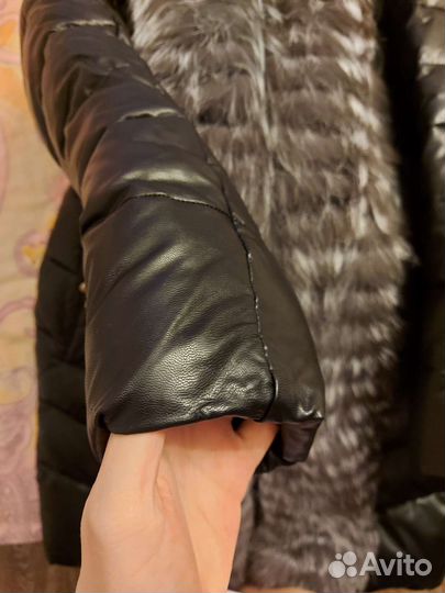 Кожаный пуховик