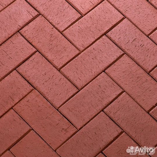 Клинкер тротуарный тёмно-красный 