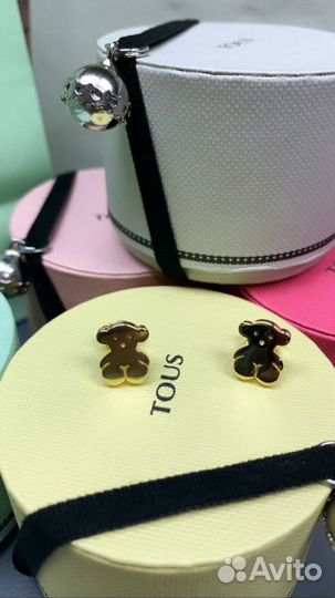 Серьги серебро vermeil жёлтый Tous Тоус
