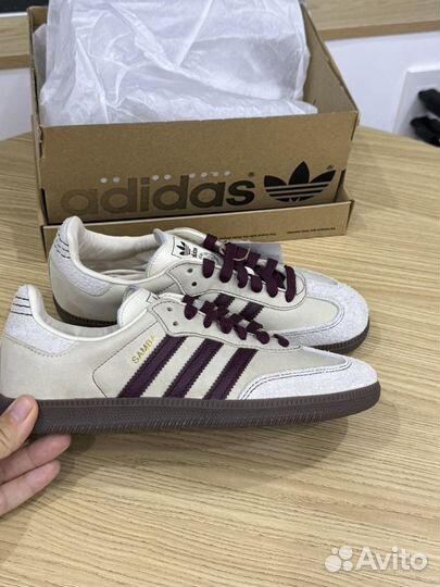 Кеды Adidas samba og white maroon