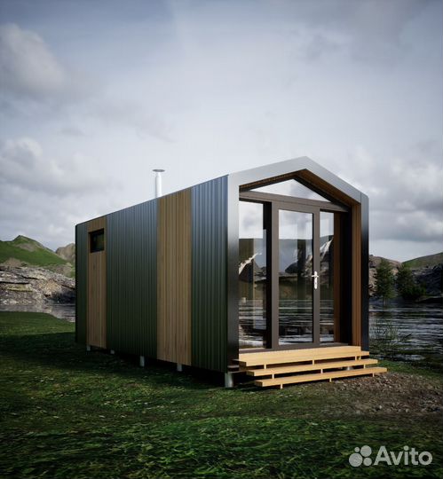 Баня каркасная в стиле 