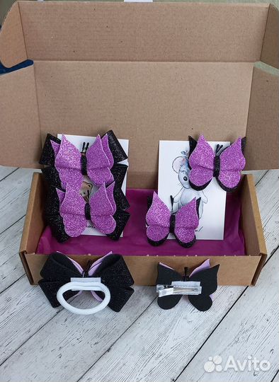 Набор бабочек для волос,резинки и заколки дл волос