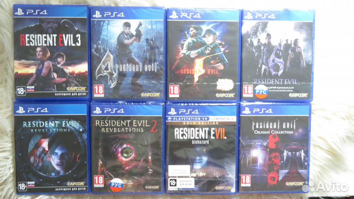 8 лицензионных дисков Resident Evil PS4
