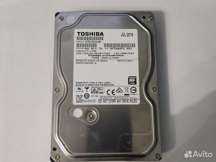 Жесткий диск toshiba 1 тб