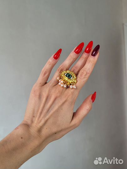 Серьги и Кольцо в стиле Elza Schiaparelli