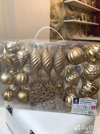 Елочные шары украшения новогодние набор 39 пред