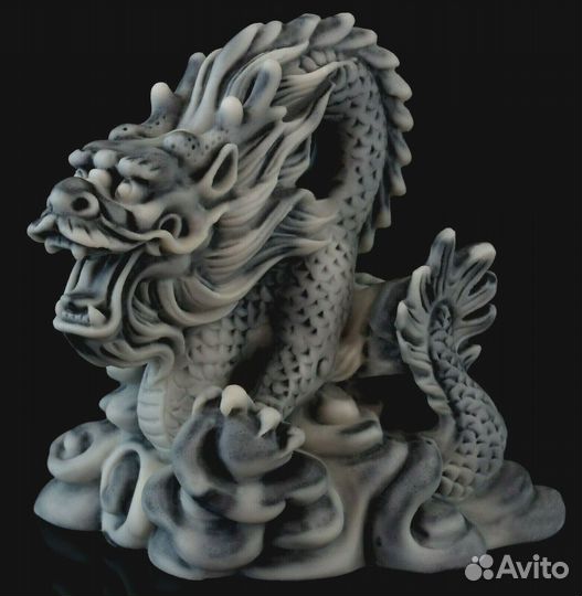 Статуэтка Дракон китайский литьевой мрамор 9 см