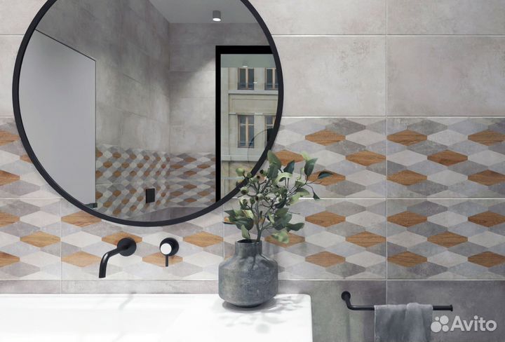 Плитка настенная Нефрит-Керамика Эни 30x60 см 1.8 м² матовая цвет серый