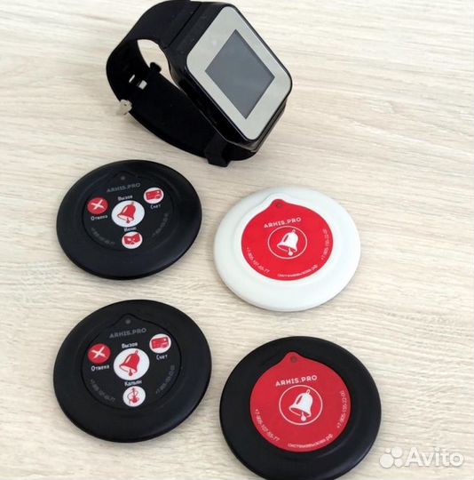 Кнопка вызова официанта, персонала, пейджер часы