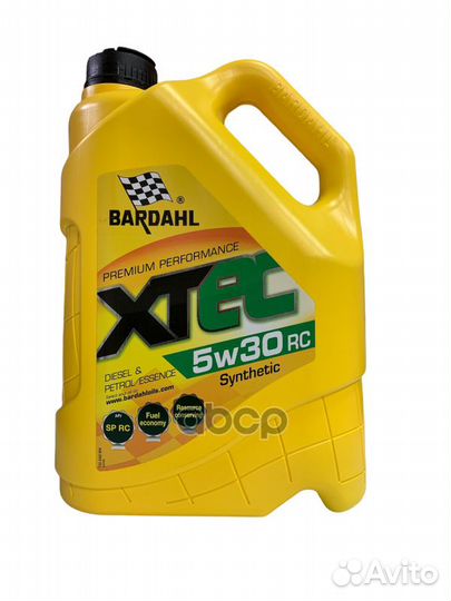 Bardahl xtec 5W30 RC (5L) масло моторное синтSP