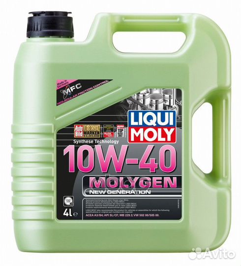 10w-40 molygen new generation api sn сf 4л