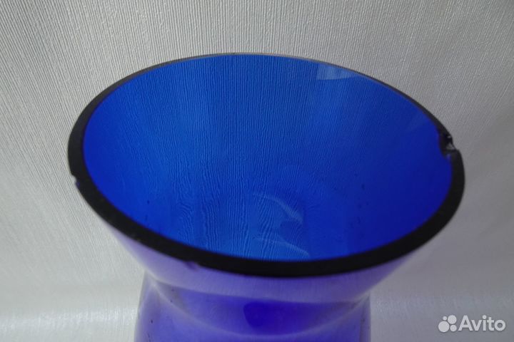 Ваза. Стекло. Красная.Синяя. СССР. Винтаж