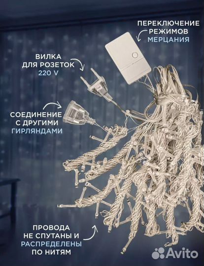 Гирлянда штора