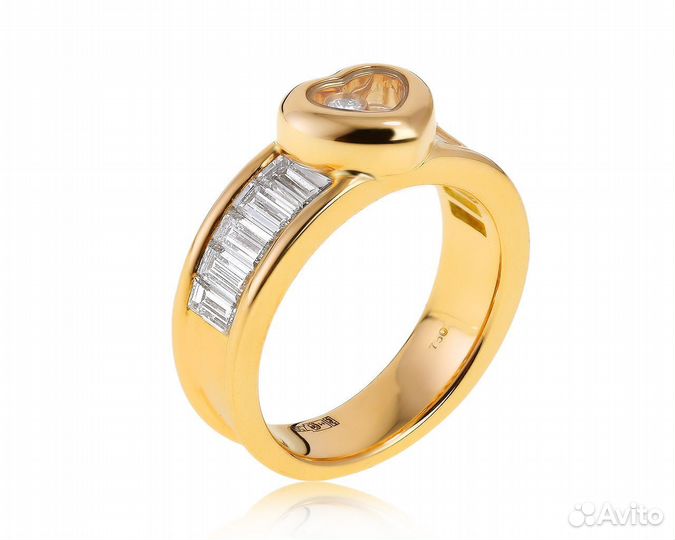 Золотое кольцо с бриллиантами 1.45ct Chopard