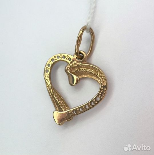 Золотая подвеска с фианитом