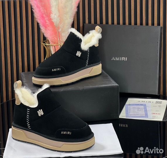 Угги зимние Amiri Malibu из натуральной замши