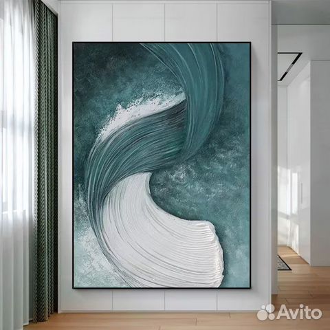 Текстурная картина маслом Морская волна