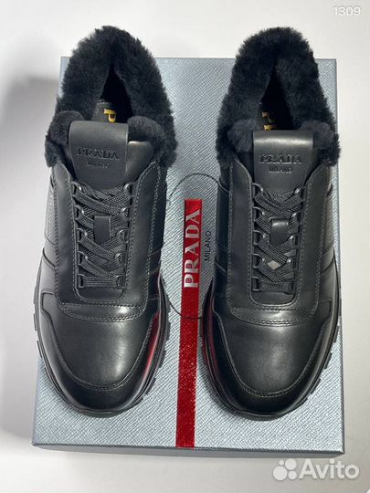 Кроссовки мужские с мехом Prada