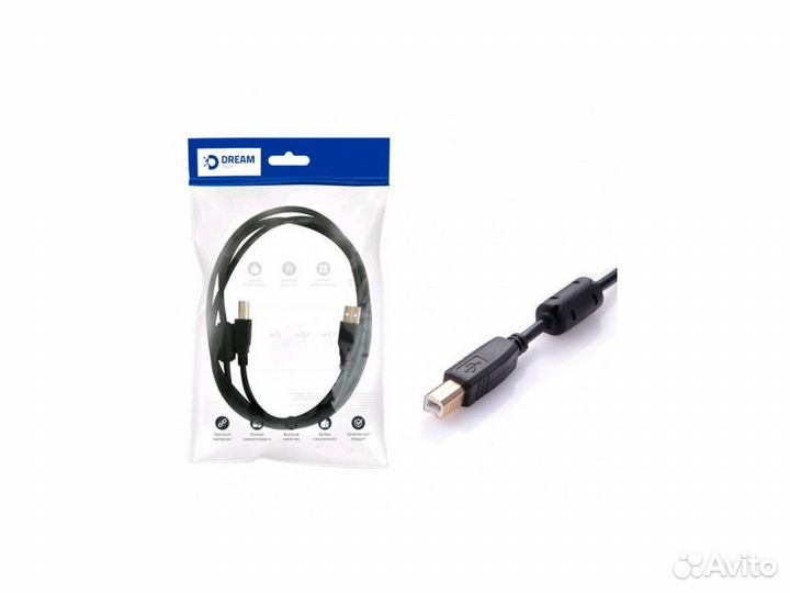 Кабель USB 2.0 A-B 1,5м dream для принтера
