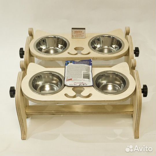 Кормушка для особенных кошек и собак двойная