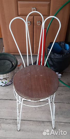 Редкий винтажный металлический стул