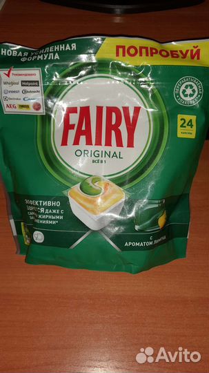 Капсулы Fairy Original всё в 1 Лимон, 24шт