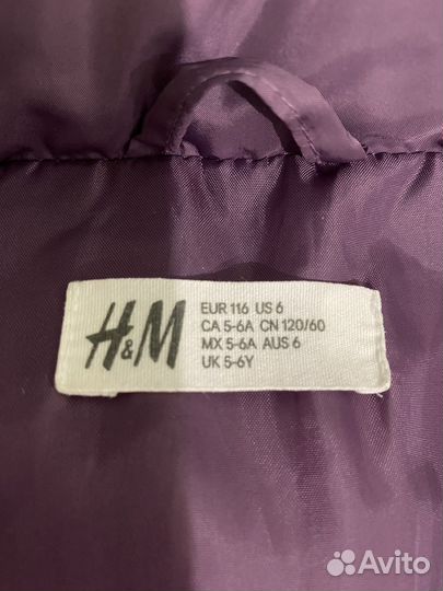 Куртка (пуховик) H&M p.116 для девочки