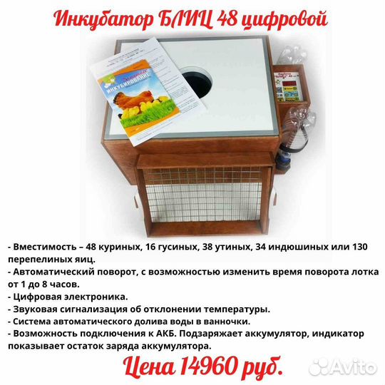 Инкубатор Блиц 48 ц
