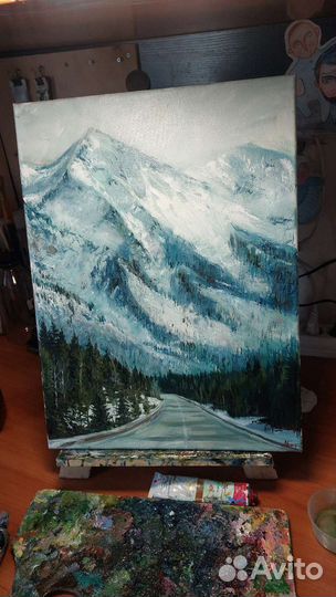Картина маслом пейзаж горы