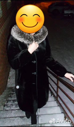 Шуба мутоновая с капюшоном 46 48