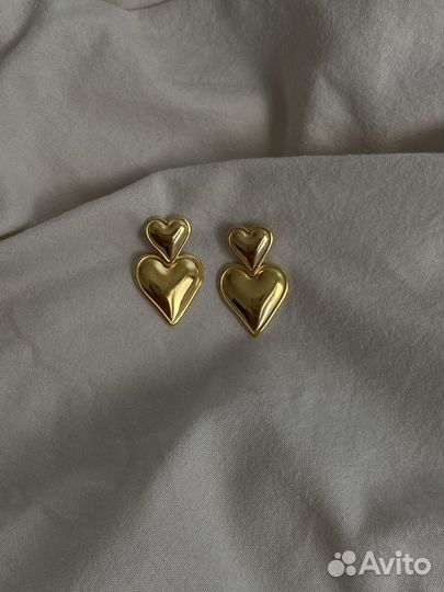 Модные серьги из нержавеющей стали в форме сердце
