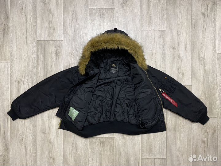 Зимний бомбер Alpha Industries CWU-45P Hoodie Ориг