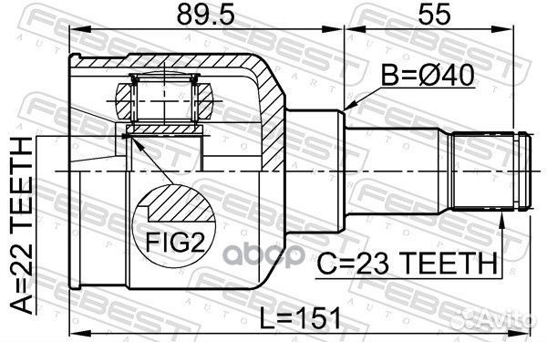 ШРУС внутренний перед лев ford focus CB4