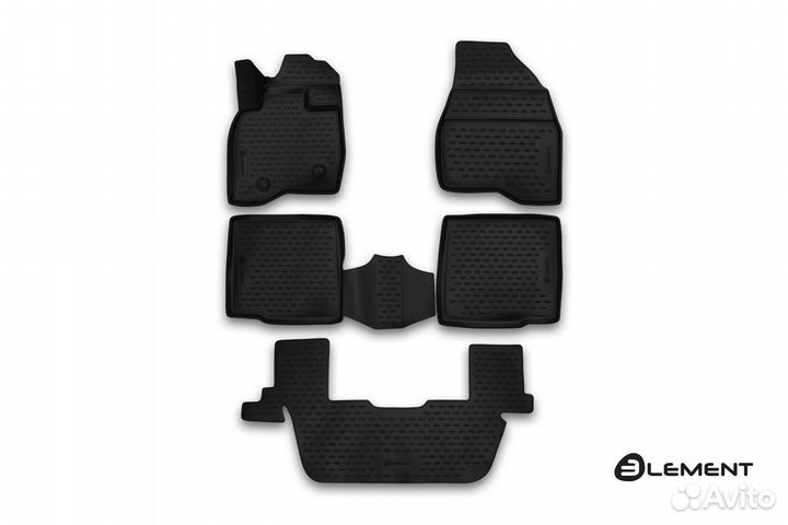 Коврики 3D в салон ford Explorer, 2015, 5 шт. (пол