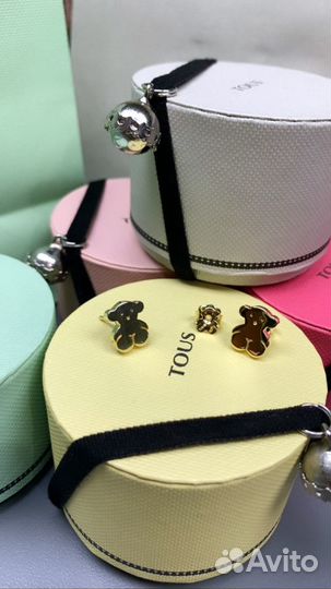 Серьги серебро vermeil жёлтый Tous Тоус