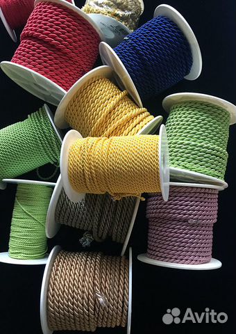 Шнур декоративный 7мм, 5мм, 4мм и 2мм